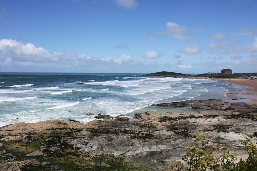 La plage de Newquay dans les Cornouailles - Royaume-Uni