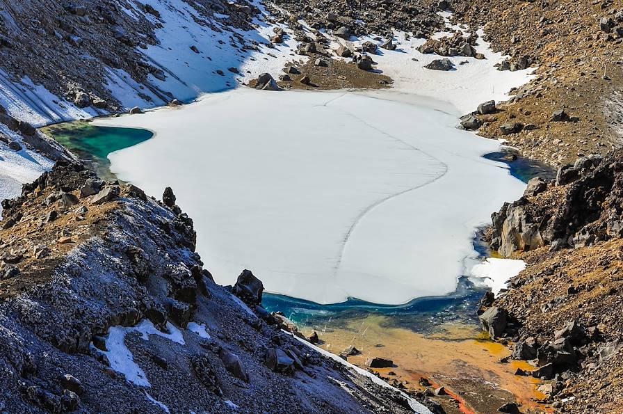 Emerald Lakes in the Tongariro National Park, New Zealand