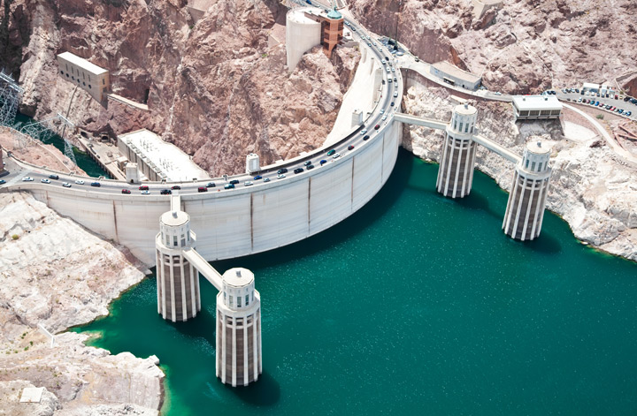 Barrage Hoover Dam vu du ciel