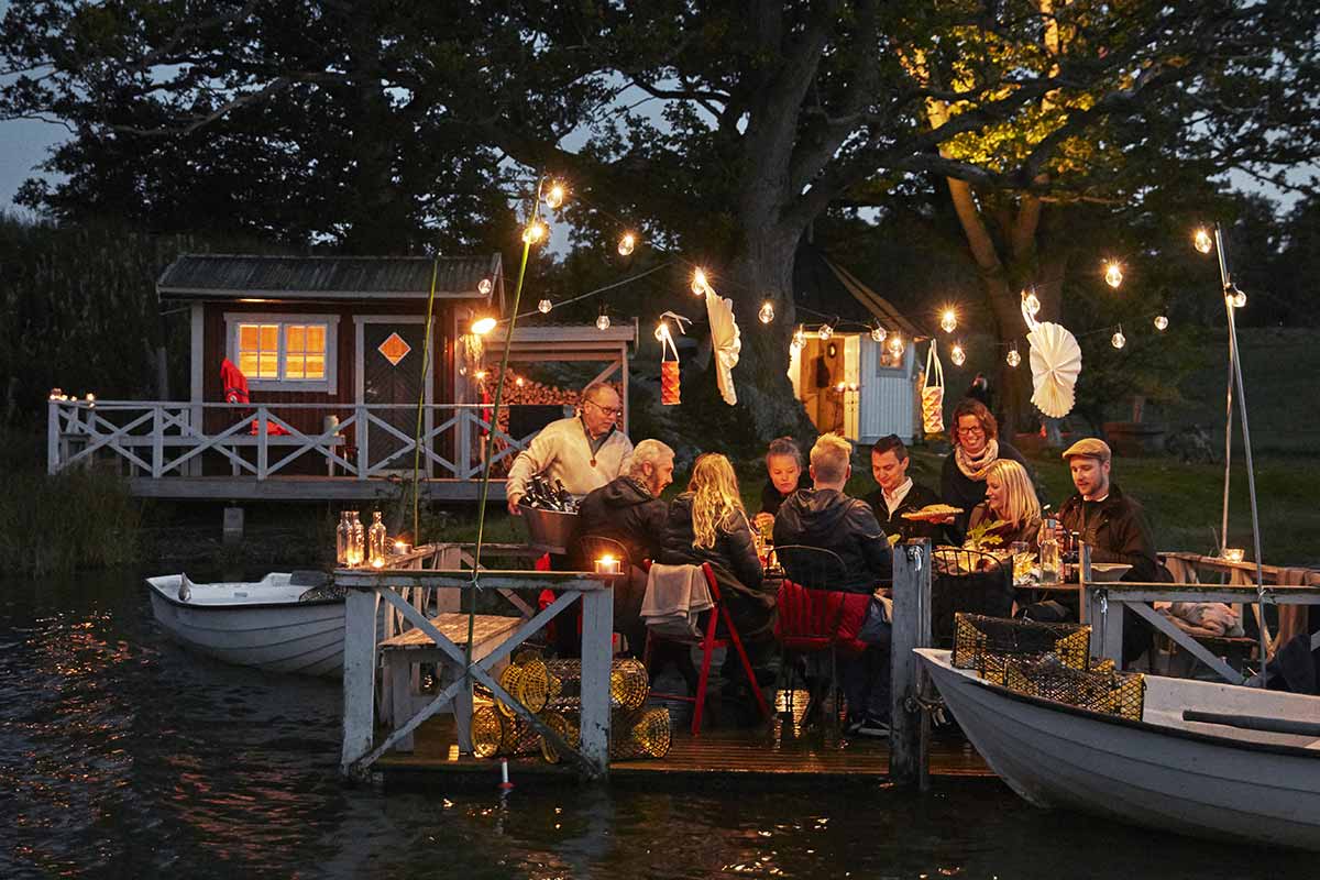 repas en terrasse en Suède