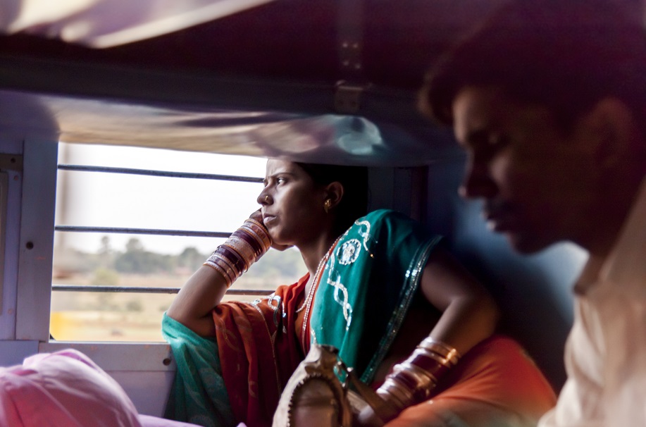 A bord d'un train en Inde