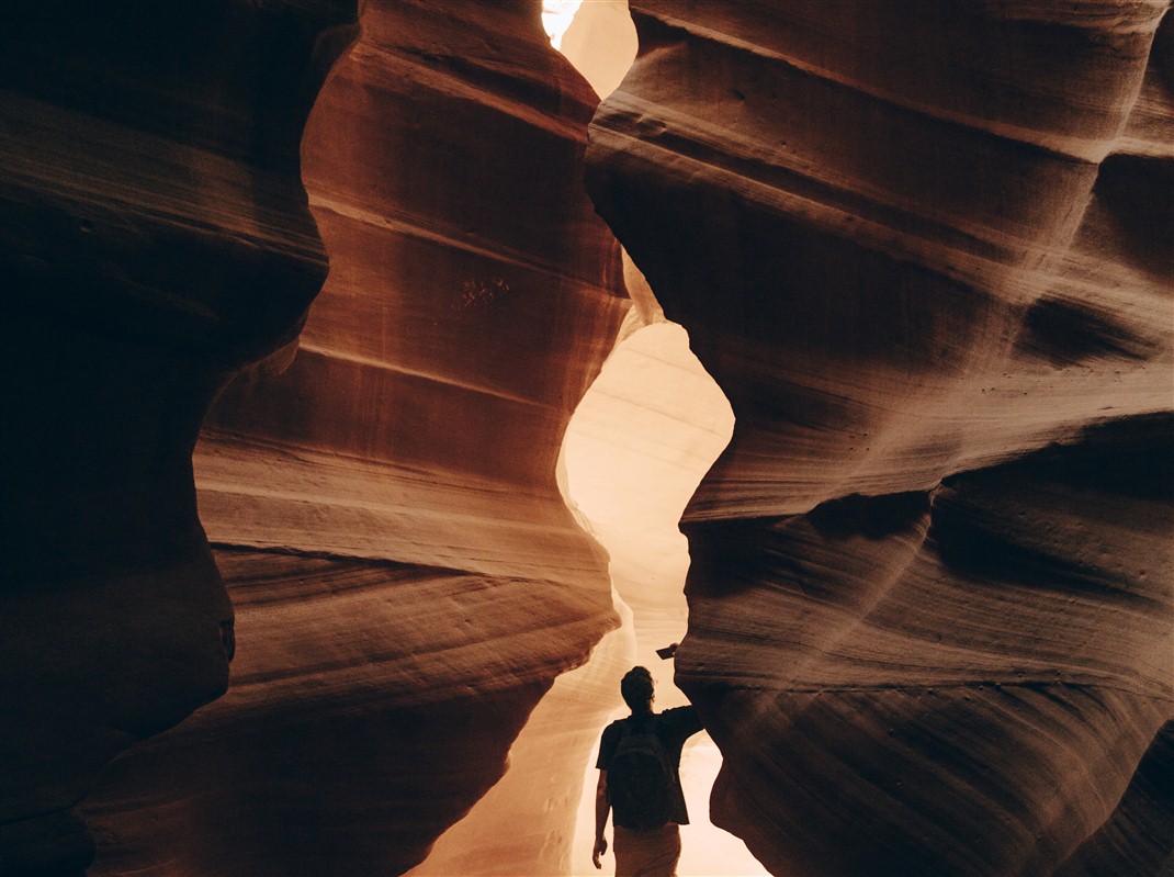 Homme dans Antekioe Canyon