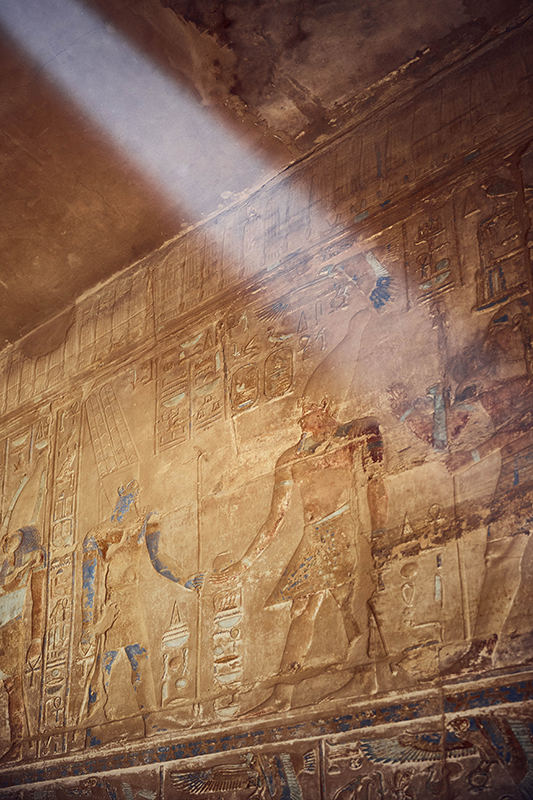 lumière dans le Temple de Karnak