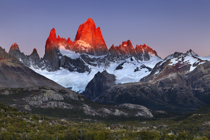 Jolies couleurs sur le Mont Fitz Roy en Argentine