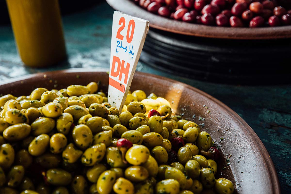 étale de marché au Maroc