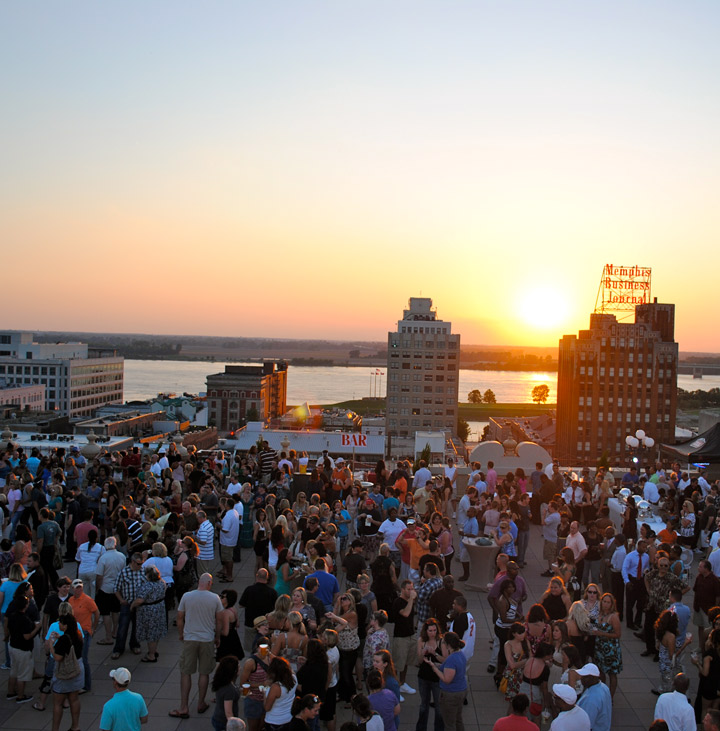 rooftop aux Etats-Unis avec le couche de soleil