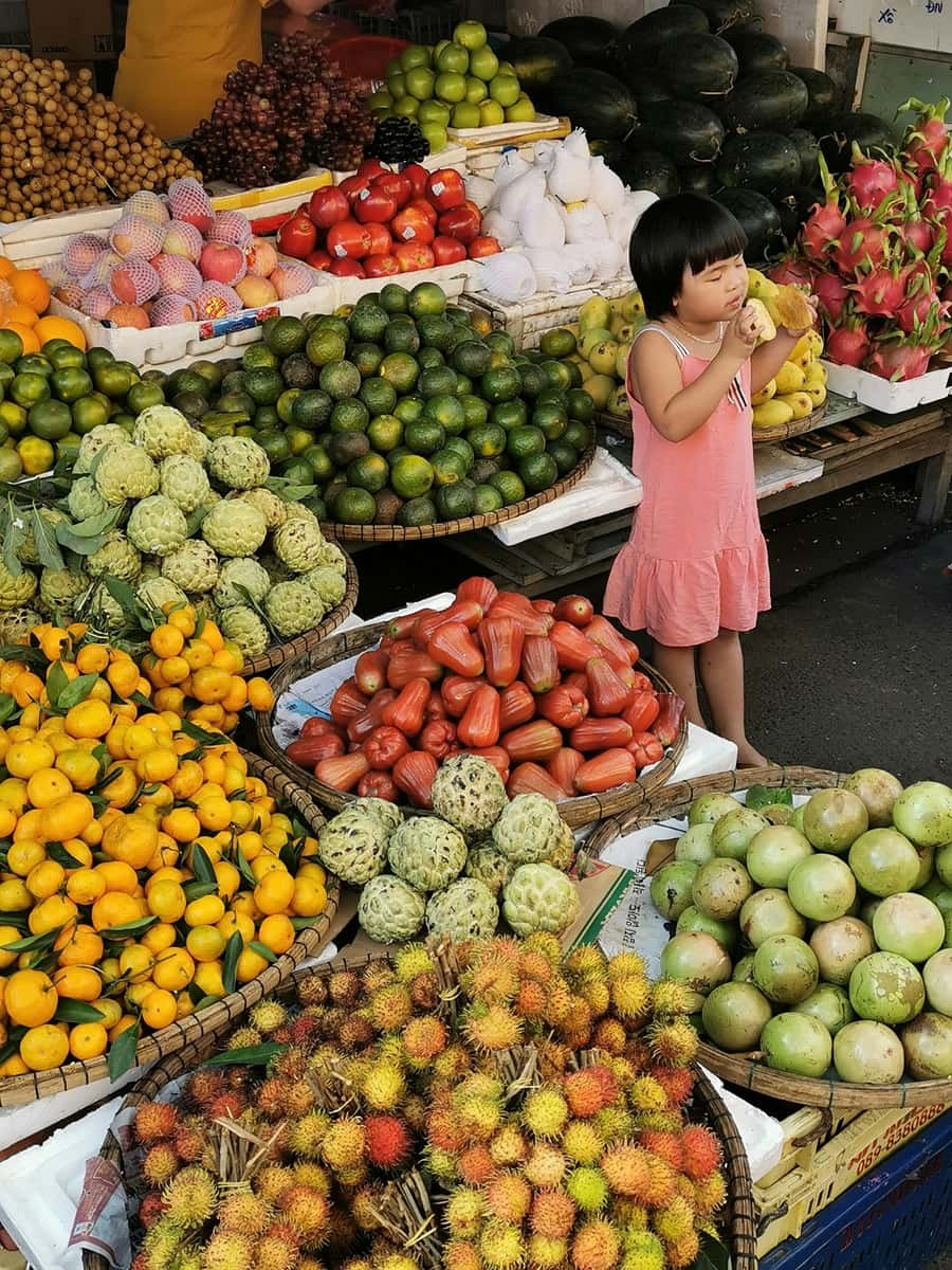 Stand de fruits au Cambodge