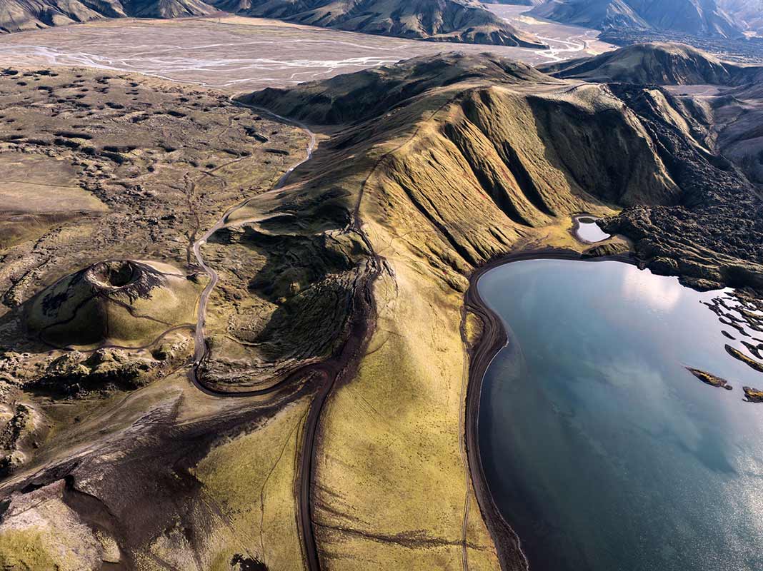 vue aérienne en Islande